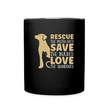 Sauvetage des animaux Le sauveteur d’animaux d’accueil maltraité - Mug uni - noir - Devant