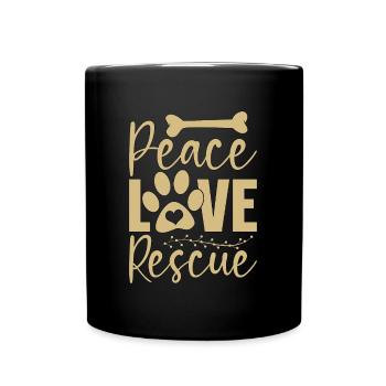 Sauvetage d’animaux Paix Amour Adoption Sauveteur d’animaux - Mug uni - noir - Devant