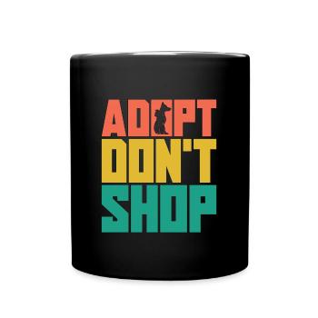 Animal Rescue Adoptez Retro Adoption Animal Rescuer - Mug uni - noir - Devant