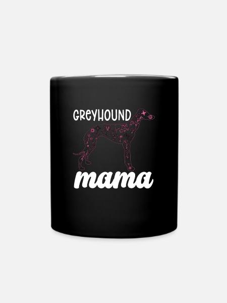Greyhound Racing Greyhound Mama Greyhound Racer - Full Colour Mug - black