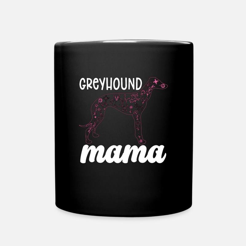 Greyhound Racing Greyhound Mama Greyhound Racer - Full Colour Mug - black