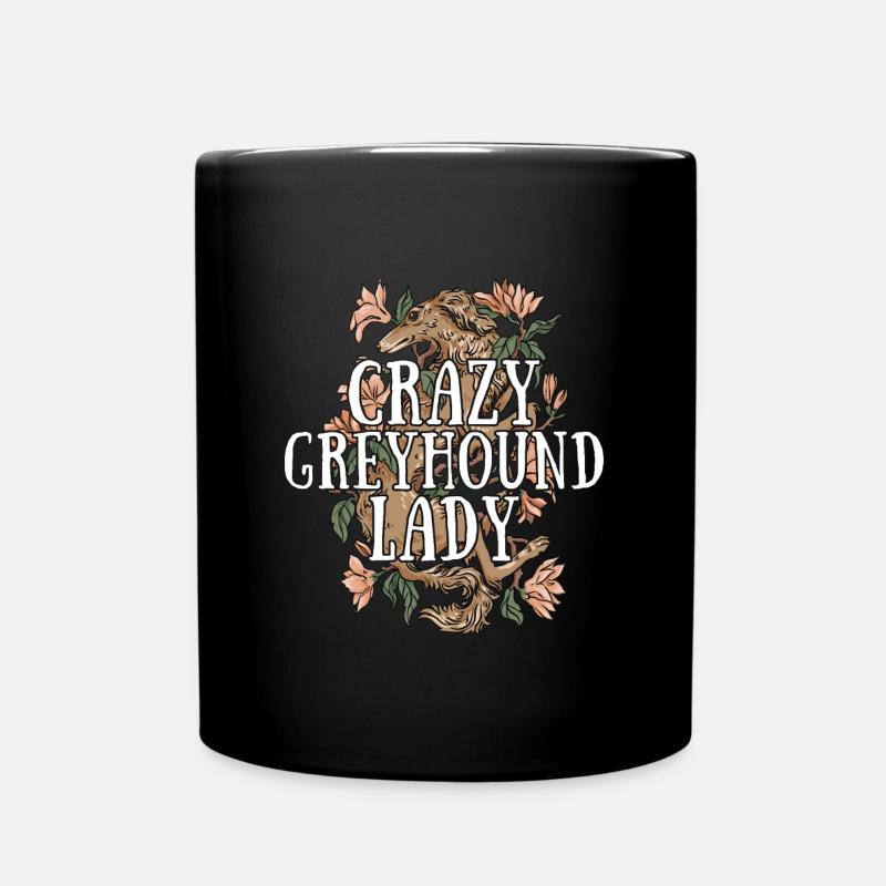 Greyhound Crazy Greyhound Lady Greyhound Racer - Tasse einfarbig - Schwarz