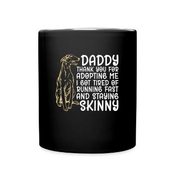 Greyhound Racing Daddy Thank You Greyhound Racer - Full Colour Mug - black - Front