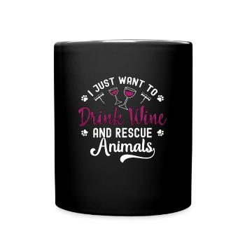 Sauvetage d’animaux Je veux juste adopter Animal Rescuer - Mug uni - noir - Devant