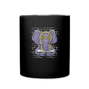 Elephant sunglasses with scarf - Full Colour Mug - black - Front