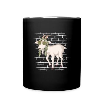 Goat sunglasses with scarf - Full Colour Mug - black - Front