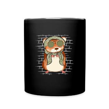 Hamster Golden Hamster Sunglasses with scarf - Full Colour Mug - black - Front