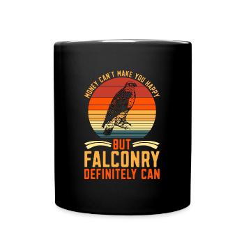 Falconry Money Can't Retro Birds Of Prey Falconer - Tasse einfarbig - Schwarz - Vorne