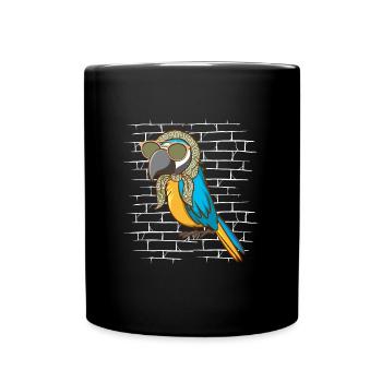 Parrot Sunglasses Scarf - Full Colour Mug - black - Front