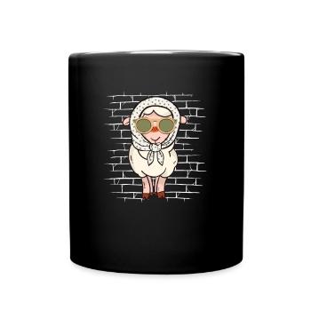 Écharpe de lunettes de soleil de mouton - Mug uni - noir - Devant