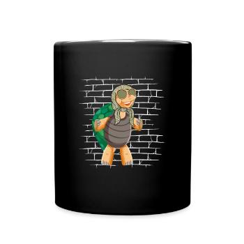 Écharpe de lunettes de soleil Tortue - Mug uni - noir - Devant