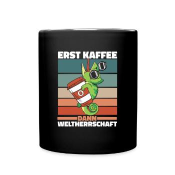 Chameleon Chamäleon Kaffee Sonnenbrille - Tasse einfarbig - Schwarz - Vorne