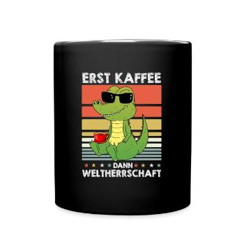 Krokodil Alligator Kaffee-Sonnenbrille - Tasse einfarbig - Schwarz - Vorne