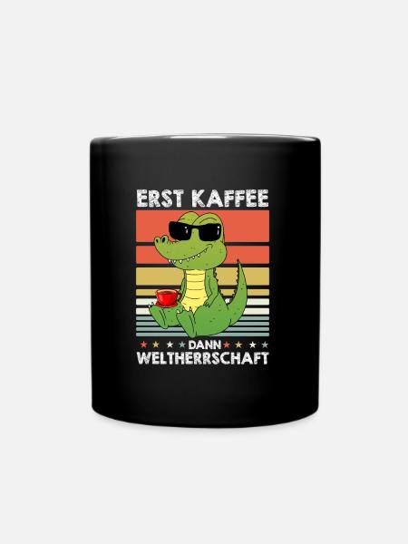 Krokodil Alligator Kaffee-Sonnenbrille - Tasse einfarbig - Schwarz