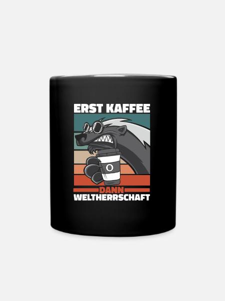 Honigdachs Ratel Kaffee Sonnenbrille - Tasse einfarbig - Schwarz