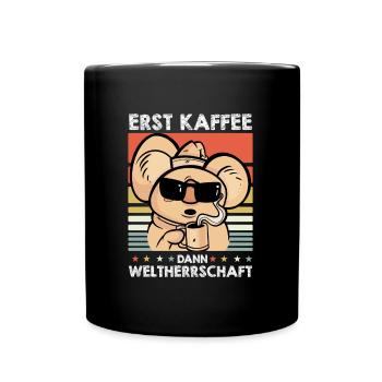 Koalabär Kaffee-Sonnenbrille - Tasse einfarbig - Schwarz - Vorne