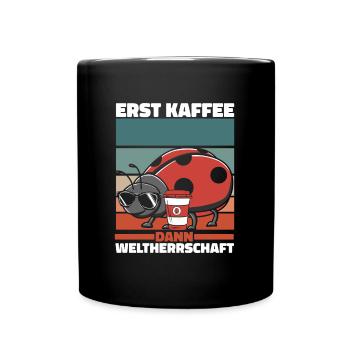 Marienkäfer Kaffee Sonnenbrille - Tasse einfarbig - Schwarz - Vorne