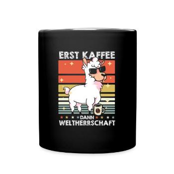 Lama Llama Kaffee-Sonnenbrille - Tasse einfarbig - Schwarz - Vorne