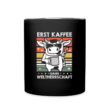 Kuh Landwirt Viehzucht Sonnenbrille Kaffee - Tasse einfarbig - Schwarz - Vorne