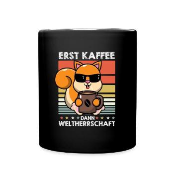 Eichhörnchen Kaffee-Sonnenbrille - Tasse einfarbig - Schwarz - Vorne