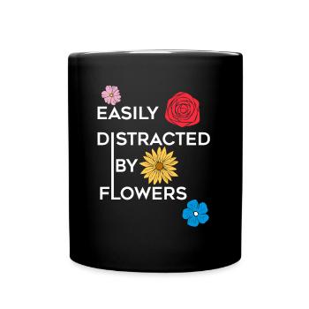 Distrait par les fleurs | Nature Gardening Florist - Mug uni - noir - Devant