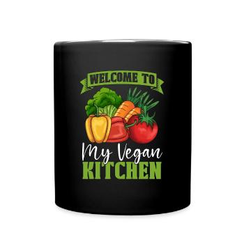Chef végétalien Bienvenue dans mes chefs végétaliens à base de plantes - Mug uni - noir - Devant