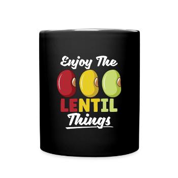 Vegan Chef Enjoy The Lentil Vegetarian Vegan Chefs - Full Colour Mug - black - Front