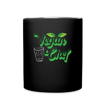 Vegan Chef Plant Based Cooking Veggies Vegan Chefs - Full Colour Mug - black - Front
