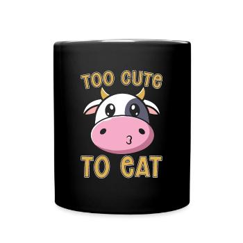 Veganism Too Cute To Eat Vegetarians Vegan Lover - Tasse einfarbig - Schwarz - Vorne