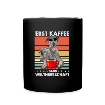 Irischer Wolfshund Sonnenbrille Kaffee - Tasse einfarbig - Schwarz - Vorne