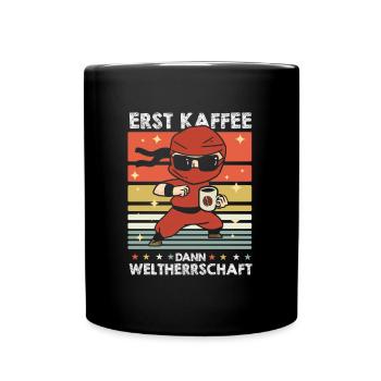 Ninja Sonnenbrille Kaffee - Tasse einfarbig - Schwarz - Vorne