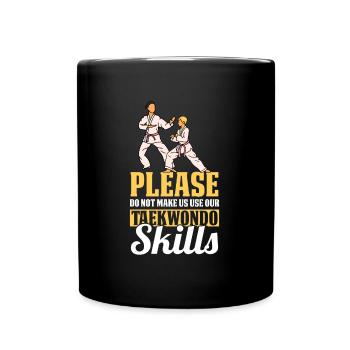 Taekwondo Taekwondo-Mama - Tasse einfarbig - Schwarz - Vorne