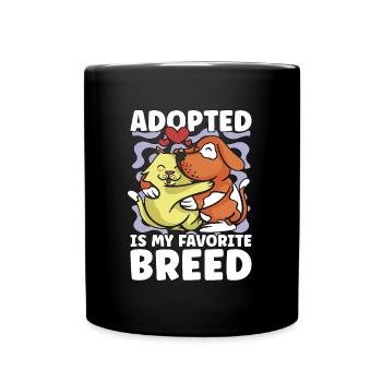 Les animaux abandonnés adoptés sont mes refuges amoureux des animaux - Mug uni - noir - Devant
