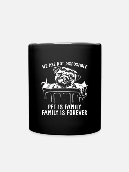 Abandoned Pets We Are Not Disposable Animal Lover - Tasse einfarbig - Schwarz