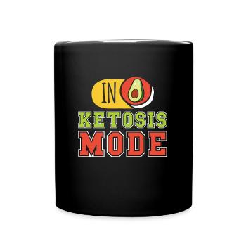 Ketogenic Diet In Ketosis Mode Healthy Eating Keto - Full Colour Mug - black - Front