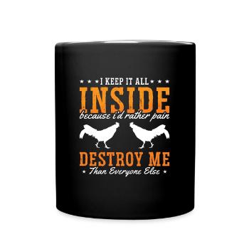 Cock I Keep It All Inside Farm Animals Cock Lover - Full Colour Mug - black - Front