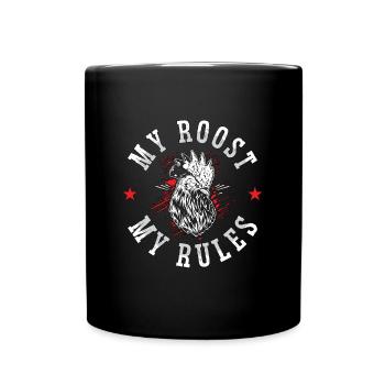 Coq Mon perchoir Mes règles Élevage de poulet Amoureux du coq - Mug uni - noir - Devant