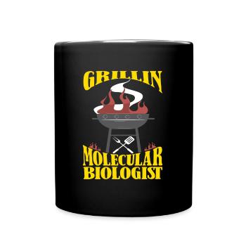 Biologie Biologe Grill Molekularbiologe - Tasse einfarbig - Schwarz - Vorne