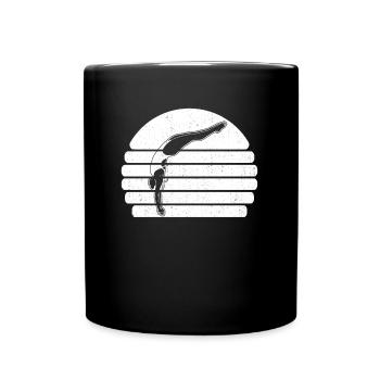 Turmspringen Turmspringer Sonnenuntergang - Tasse einfarbig - Schwarz - Vorne