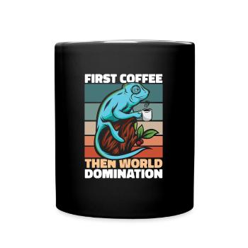 Chameleon Chamäleon Kaffee Sonnenbrille - Tasse einfarbig - Schwarz - Vorne