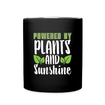 Vegan Diet Powered By Plants Meatless Dairy Free - Full Colour Mug - black - Front