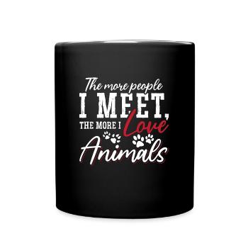 Bien-être animal Plus je rencontre de gens amoureux des animaux - Mug uni - noir - Devant