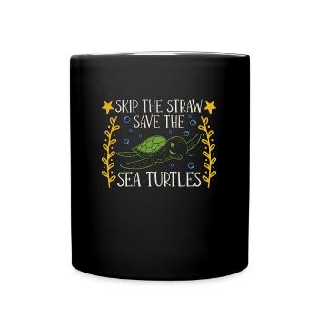 Conservationist Skip The Straw Conserve Wildlife - Full Colour Mug - black - Front