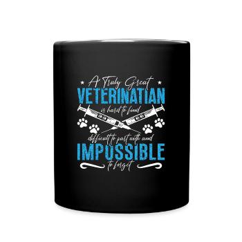 Veterinary A Truly Great Veterinarian Vet Tech Pet - Full Colour Mug - black - Front