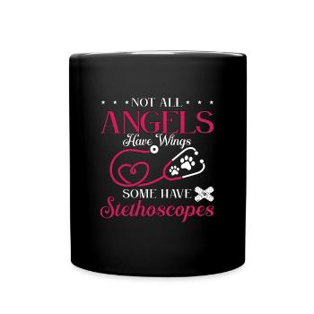 Veterinary Not All Angels Have Pets Veterinarian - Full Colour Mug - black - Front