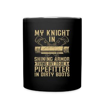 Pipefitter My Knight In Shining Pipes Pipefitters - Tasse einfarbig - Schwarz - Vorne