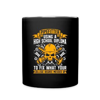 Tuyauteur utilisant un contremaître d’école secondaire Tuyauteur - Mug uni - noir - Devant