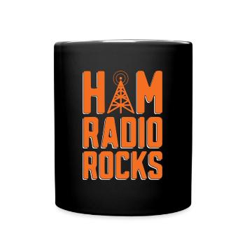 Ham Radio Rocks Loves Frequency Ham Radio Operator - Full Colour Mug - black - Front