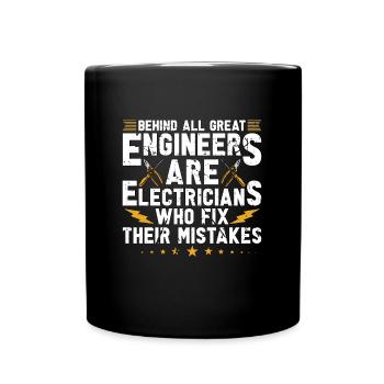 Electronics Repair Behind All Great Repair Worker - Tasse einfarbig - Schwarz - Vorne