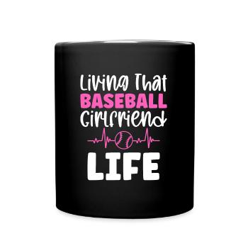 Baseball Baseball Freundin Baseball Spielerin - Tasse einfarbig - Schwarz - Vorne